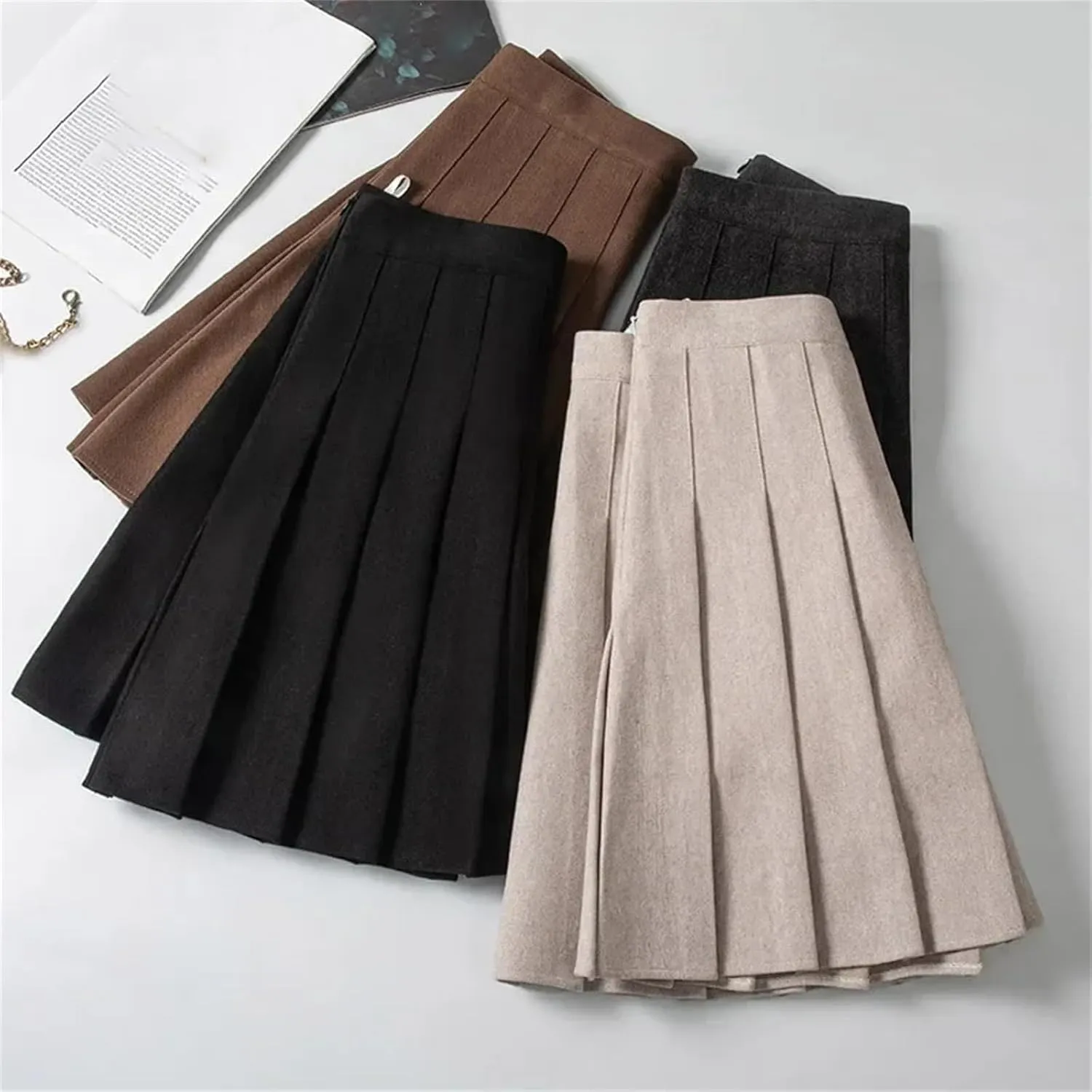 Women's Fashion Pleated Skirt  School Uniform High Waisted Skirt Mini Skirt for Girls Tennis Skirts