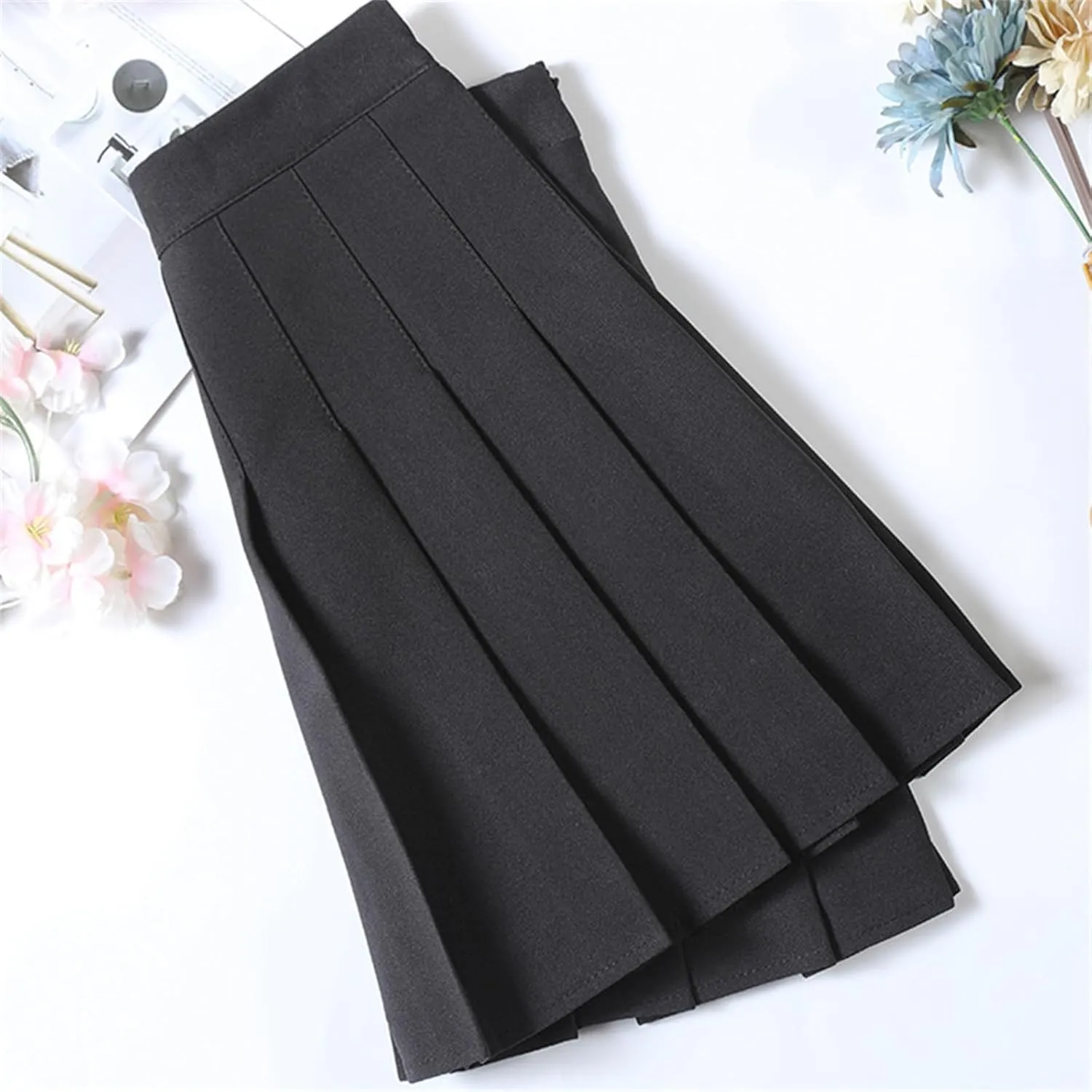 Women's High Waist A-Line Mini Pleated Skirt with Shorts for Spring and Summer Girls' Clothes