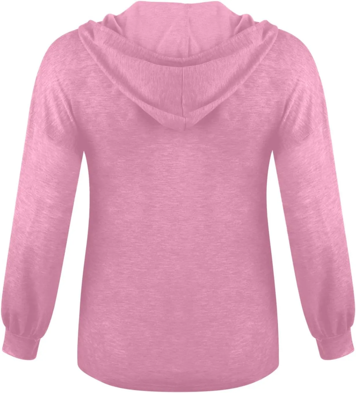 Womens Hooded Button Collar Drawstring Hoodies Pullover Sweatshirts Casual Long Sleeve Solid Color Fall Top Shirts