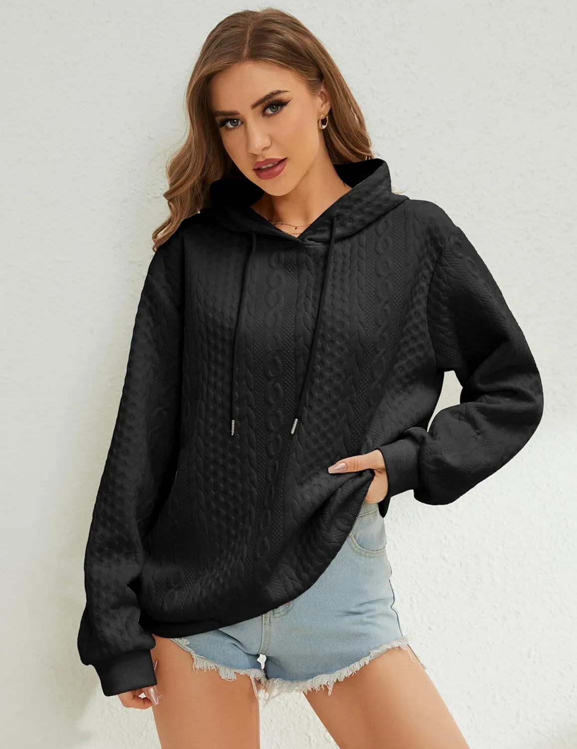 Women's Hoodie Fashion Warm Sweatshirt Casual Loose Hooded Oversized Outerwear