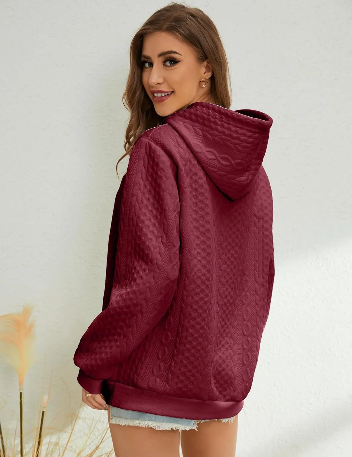 Women's Hoodie Fashion Warm Sweatshirt Casual Loose Hooded Oversized Outerwear