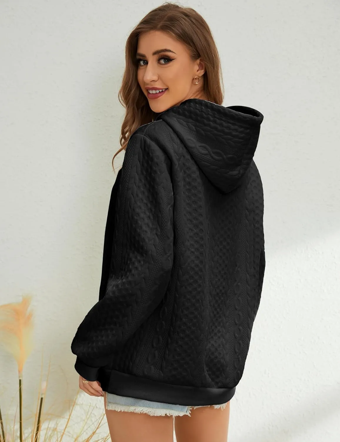 Women's Hoodie Fashion Warm Sweatshirt Casual Loose Hooded Oversized Outerwear