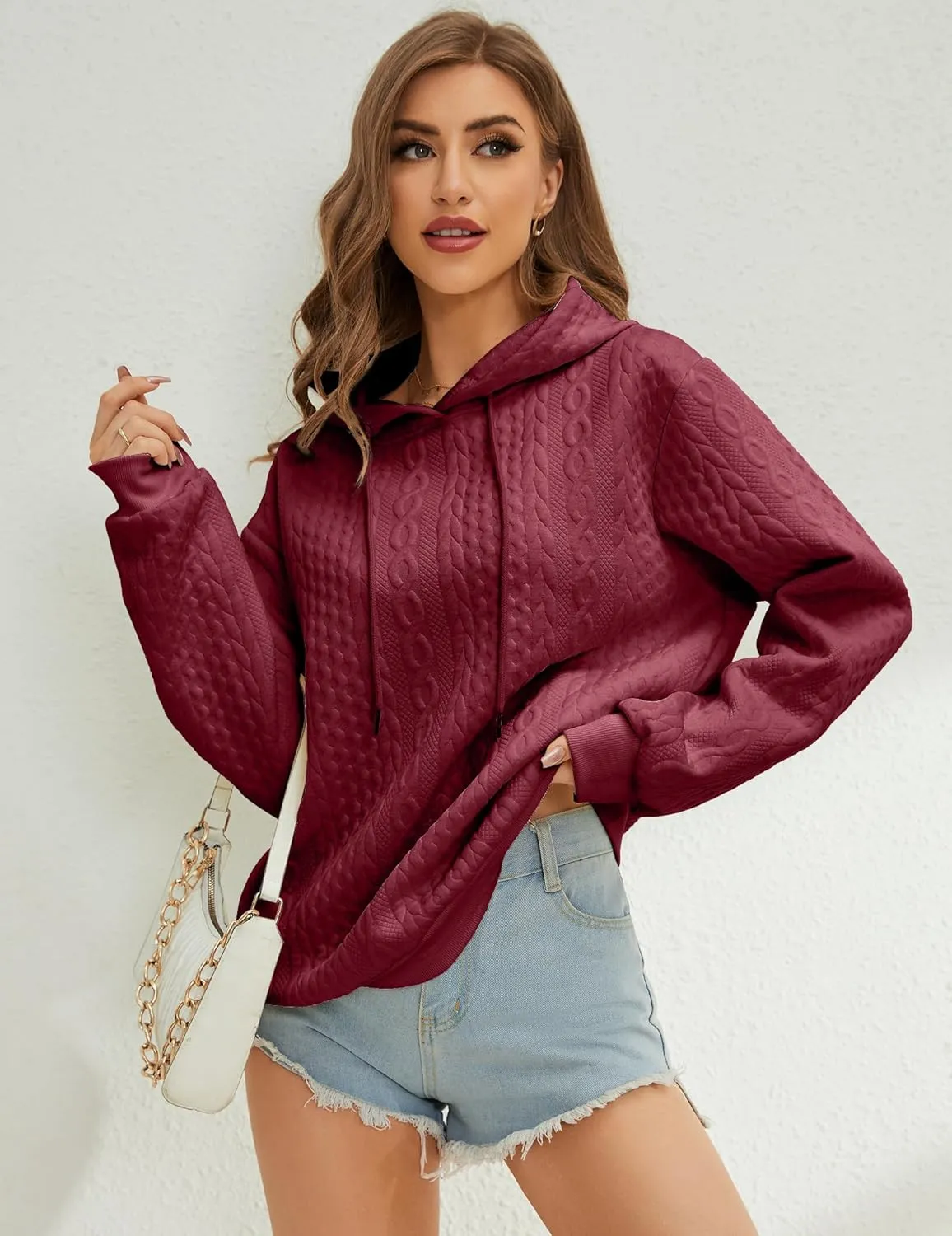 Women's Hoodie Fashion Warm Sweatshirt Casual Loose Hooded Oversized Outerwear
