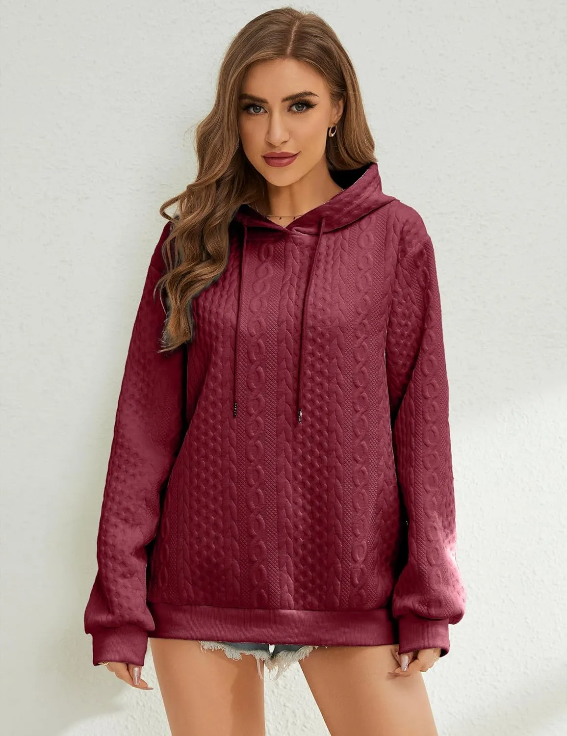 Women's Hoodie Fashion Warm Sweatshirt Casual Loose Hooded Oversized Outerwear