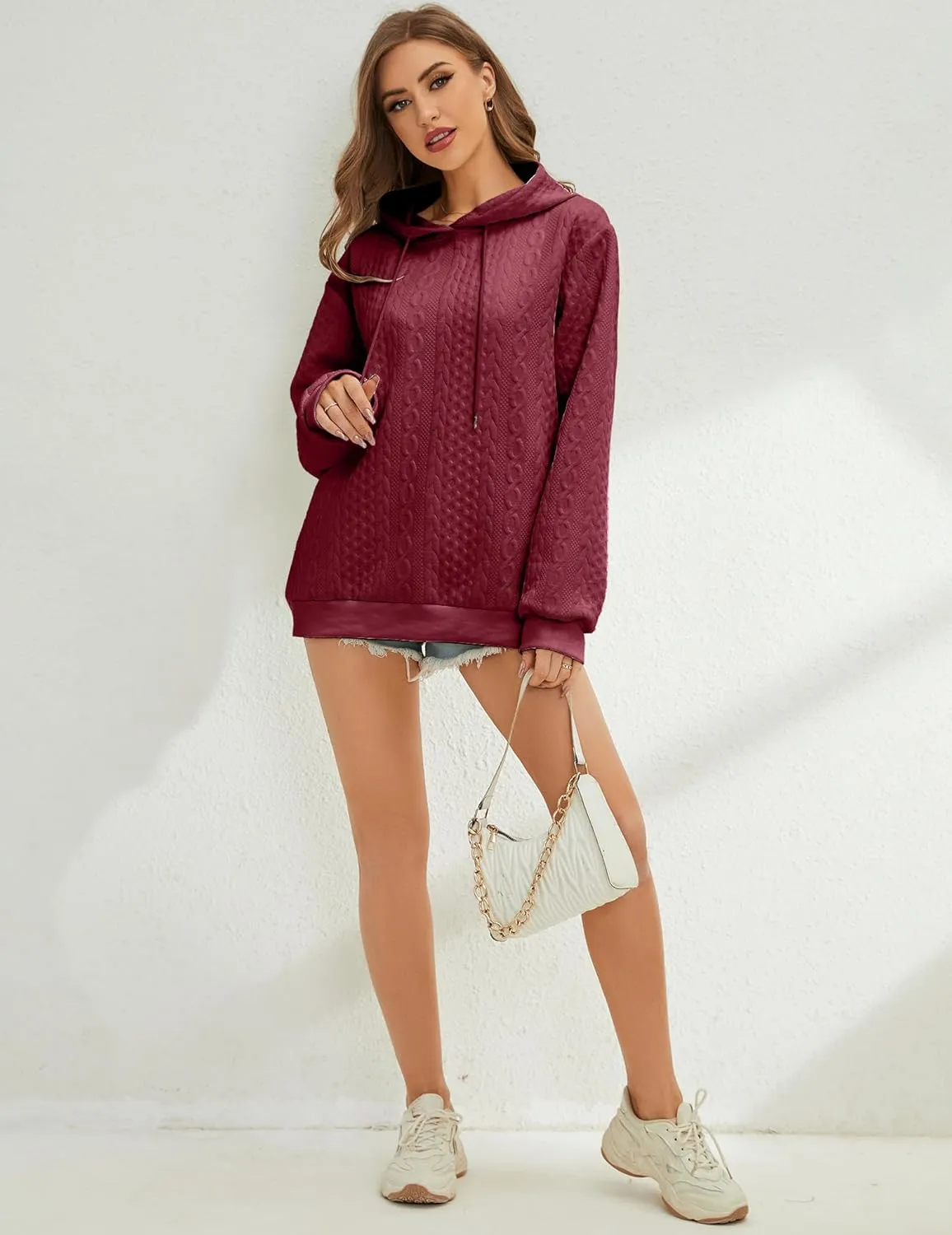 Women's Hoodie Fashion Warm Sweatshirt Casual Loose Hooded Oversized Outerwear