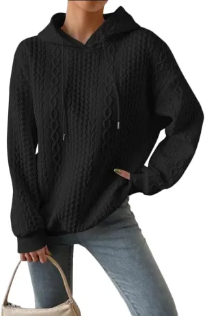 Women's Hoodie Fashion Warm Sweatshirt Casual Loose Hooded Oversized Outerwear