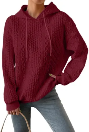 Women's Hoodie Fashion Warm Sweatshirt Casual Loose Hooded Oversized Outerwear