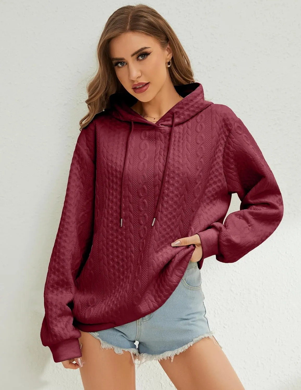Women's Hoodie Fashion Warm Sweatshirt Casual Loose Hooded Oversized Outerwear