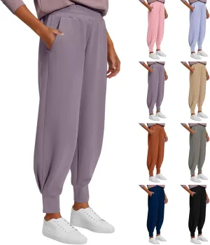 Womens Joggers with Pockets Fleece Lined Y2k Baggy Tapered Sweatpants Casual High Waisted Athletic Works Jogger Pants