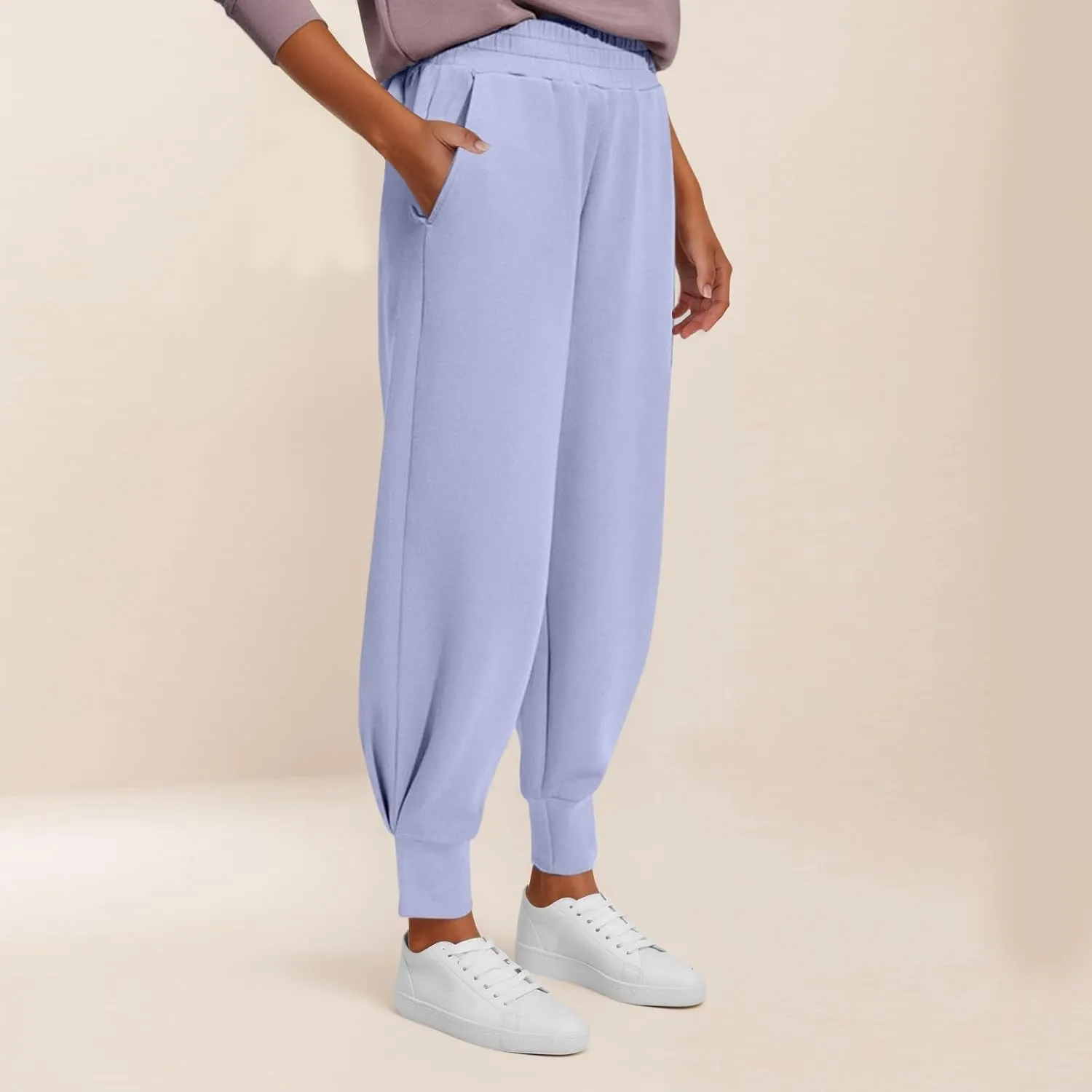 Womens Joggers with Pockets Fleece Lined Y2k Baggy Tapered Sweatpants Casual High Waisted Athletic Works Jogger Pants