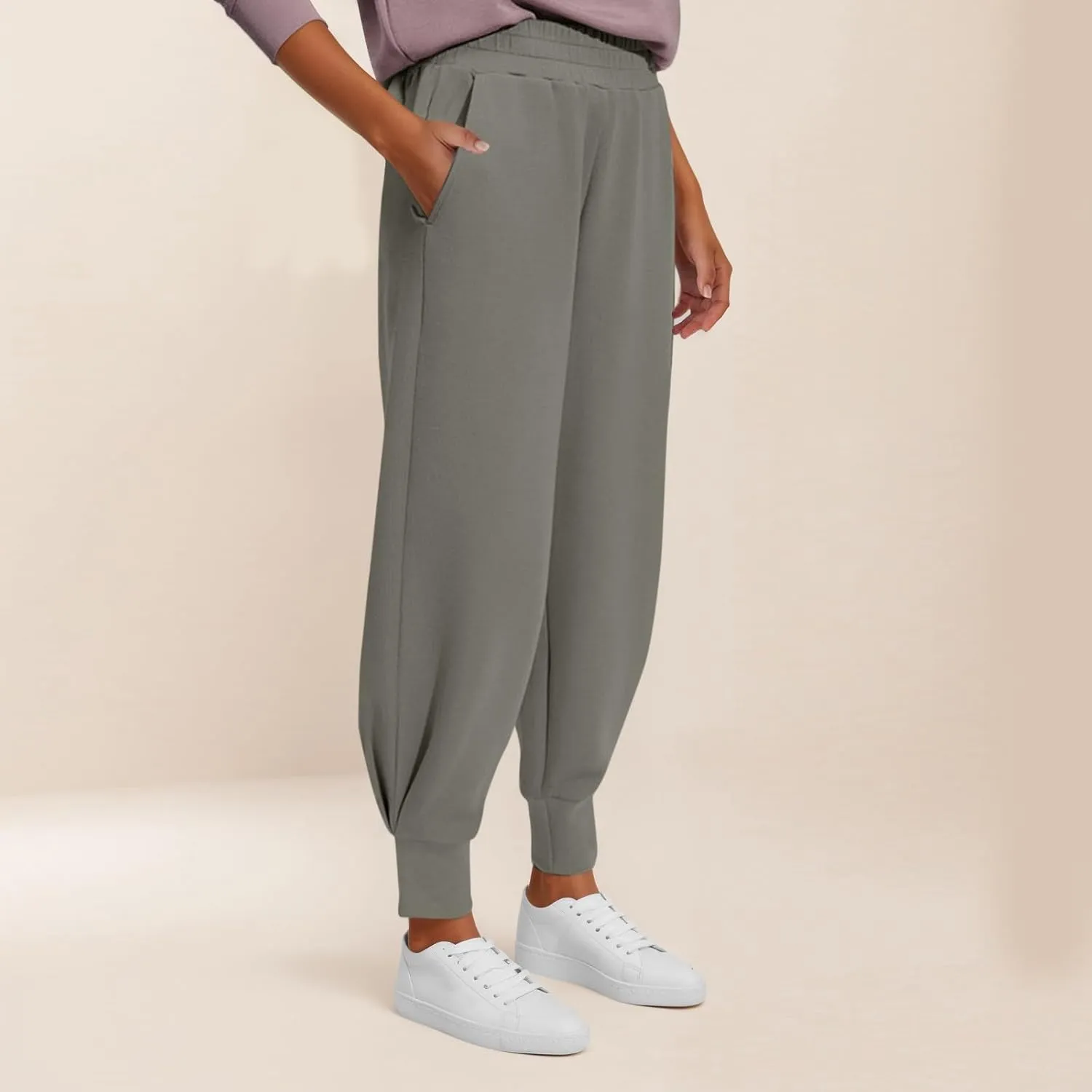 Womens Joggers with Pockets Fleece Lined Y2k Baggy Tapered Sweatpants Casual High Waisted Athletic Works Jogger Pants