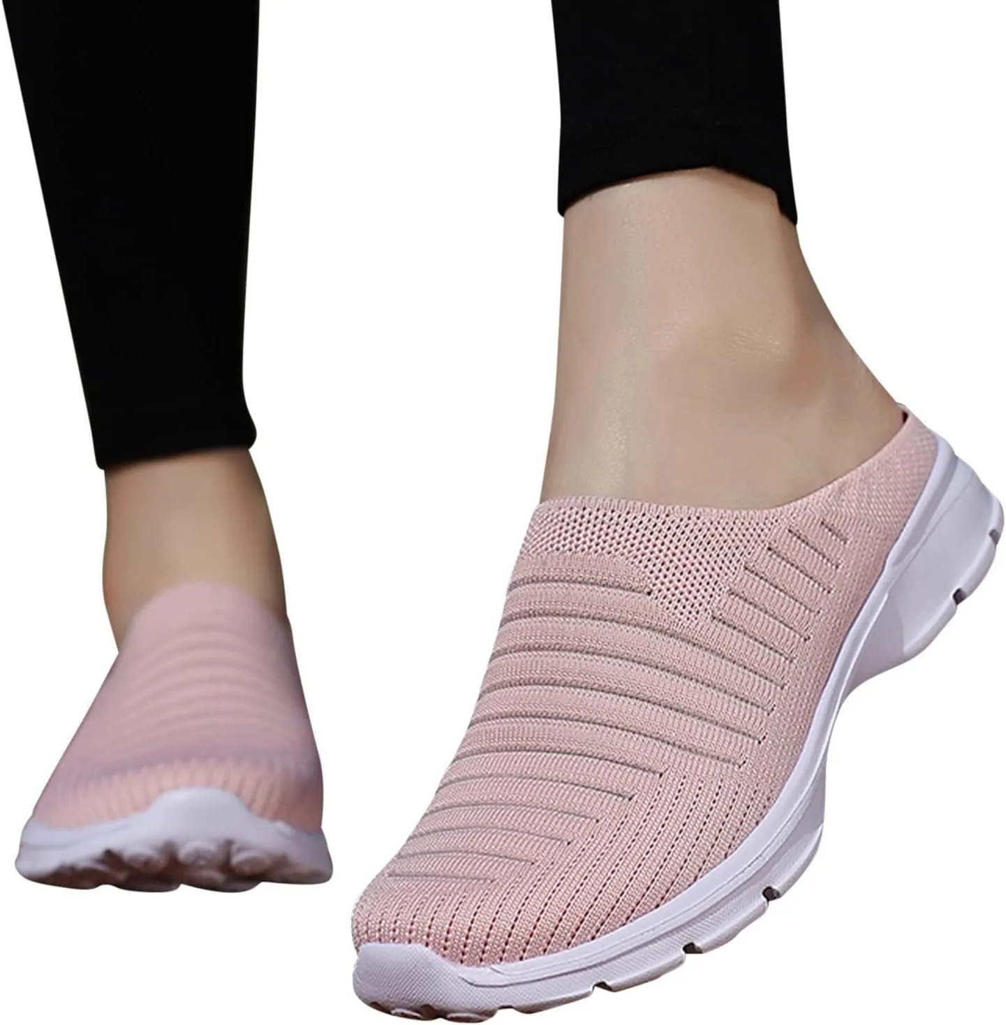 Womens Mesh Mules Orthopedic Sneakers for Women Arch Support Comfortable Slip On Walking Shoes Breathable Lightweight Running Shoes