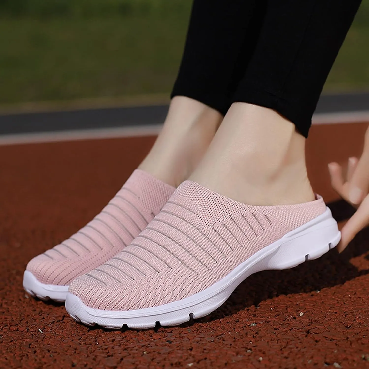 Womens Mesh Mules Orthopedic Sneakers for Women Arch Support Comfortable Slip On Walking Shoes Breathable Lightweight Running Shoes