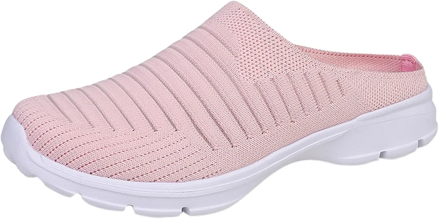 Womens Mesh Mules Orthopedic Sneakers for Women Arch Support Comfortable Slip On Walking Shoes Breathable Lightweight Running Shoes