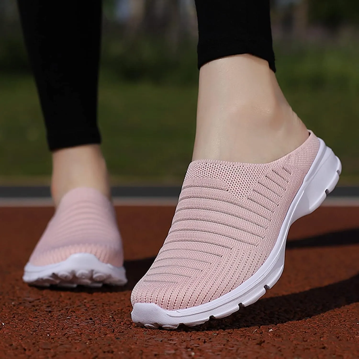 Womens Mesh Mules Orthopedic Sneakers for Women Arch Support Comfortable Slip On Walking Shoes Breathable Lightweight Running Shoes