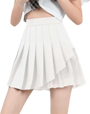 Women's Mini Pleated Mesh Skirt Shorts for Summer Holiday Fashion Outfits High Waisted Pleated Skirt