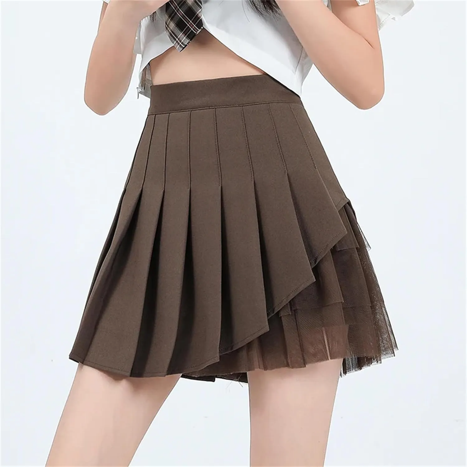 Women's Mini Pleated Mesh Skirt Shorts for Summer Holiday Fashion Outfits High Waisted Pleated Skirt