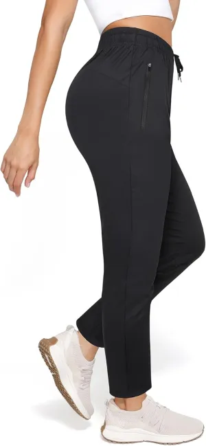 Women's Pants with Deep Pockets, 7/8 Stretch Ankle Sweatpants for Golf, Athletic, Lounge, Travel, Work