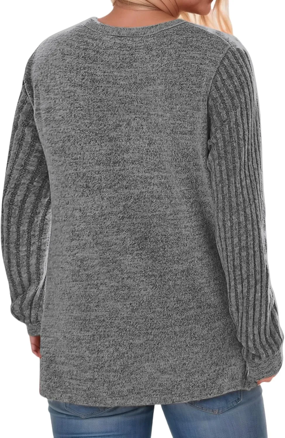 Womens-Plus-Size-Tops Trendy Long Sleeve T Shirts Dressy Lightweight Knit Sweaters Casual Loose Pullover Sweatshirts