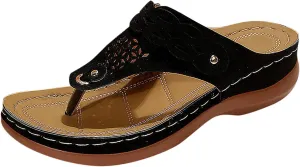 Womens Sport Flip Flops Comfort Orthotic Thong Sandals Wide Width Platform Wedge Beach Sandal for Woman Hollow Comfortable Boho Dressy Summer 2025 Cute Orthopedic