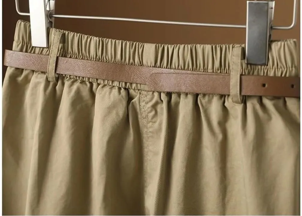 Women's Spring Autumn Skirt Solid Pockets High Waist A-Line Casual Slim Fit Big Swing Skirts