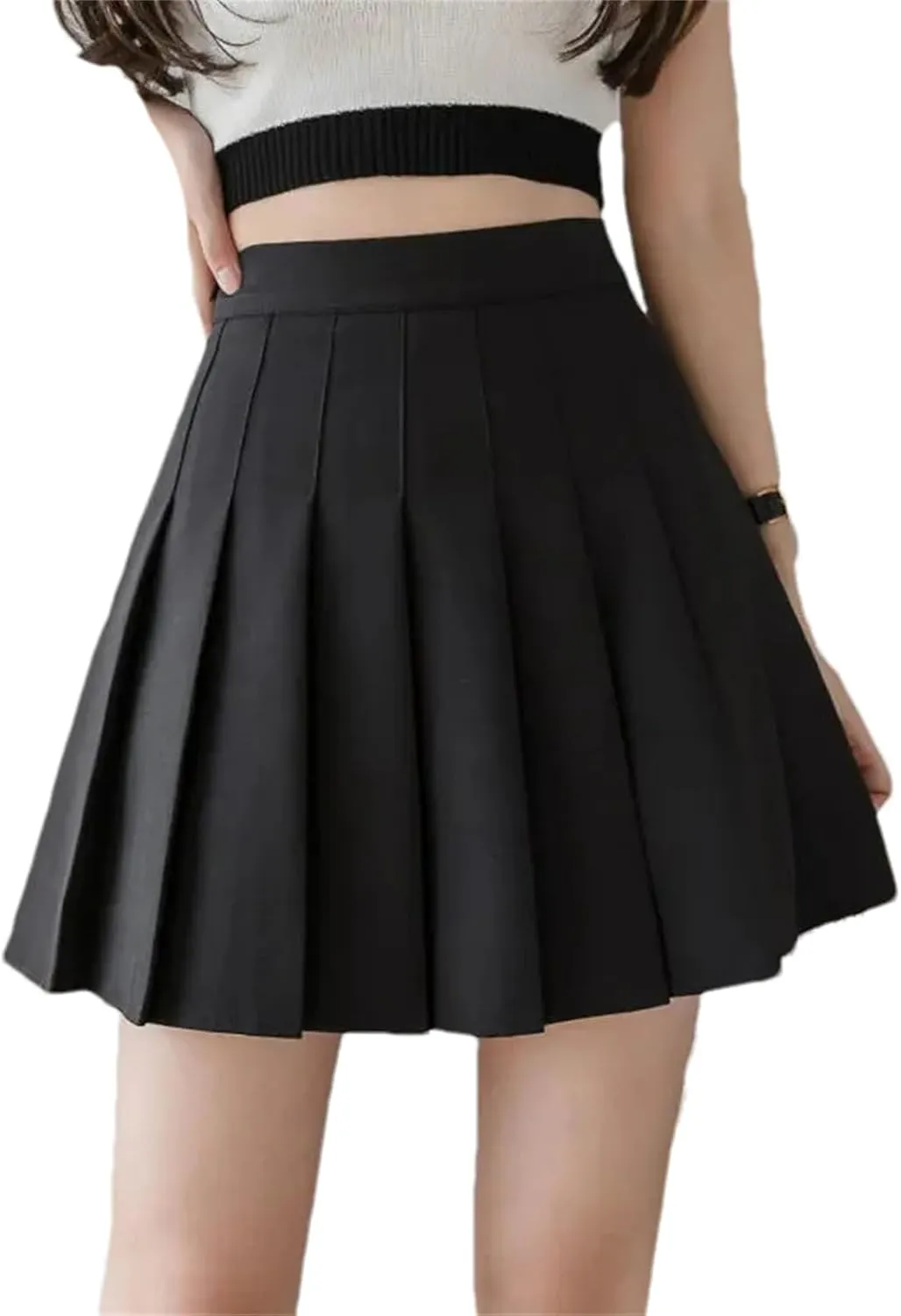 Women's Summer Mini Skirt  School High Waist Pleated Plaid Uniform Skirt Tennis Skirts