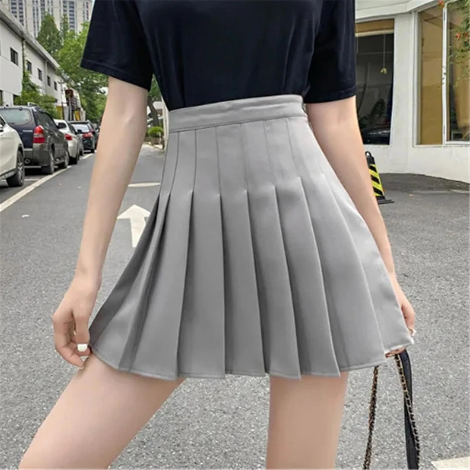 Women's Summer Mini Skirt  School High Waist Pleated Plaid Uniform Skirt Tennis Skirts