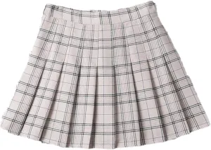 Women's Summer Pleated A-Line Short Mini Skirt  Elegant Plaid Tennis Skirts for Girls Skater Skirt