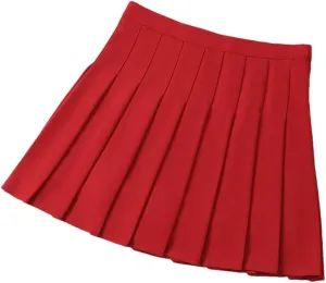 Women's Summer Pleated Skirt Elastic High Waist Mini Workout Skirt