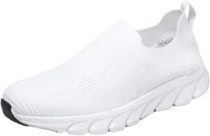 Women's Walking Shoes Cushion Comfortable Breeze Shoes Walking Shoes Women Arch Support Casual Shoes Slip On Wedge Sneakers Platform Tennis Shoe White Loafers