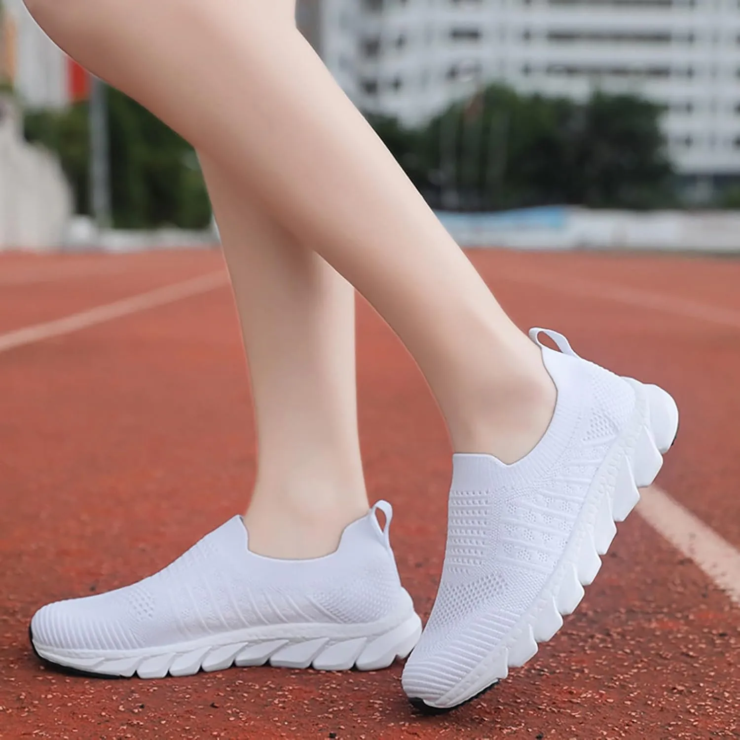 Women's Walking Shoes Cushion Comfortable Breeze Shoes Walking Shoes Women Arch Support Casual Shoes Slip On Wedge Sneakers Platform Tennis Shoe White Loafers