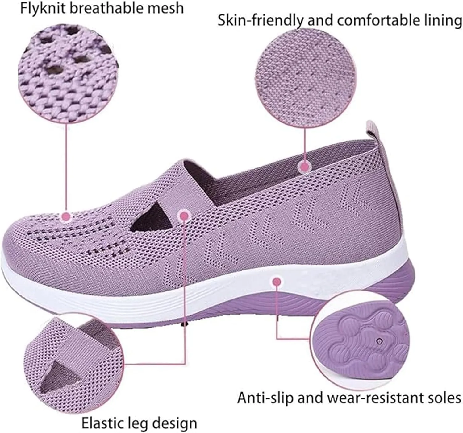 Zapatos Ortopédicos para Mujer, Women's Woven Orthopedic Breathable Soft Soled Shoes, Go Walking Slip On Diabetic Foam Sneakers, Casual Comfortable Nurse Shoes Arch Support